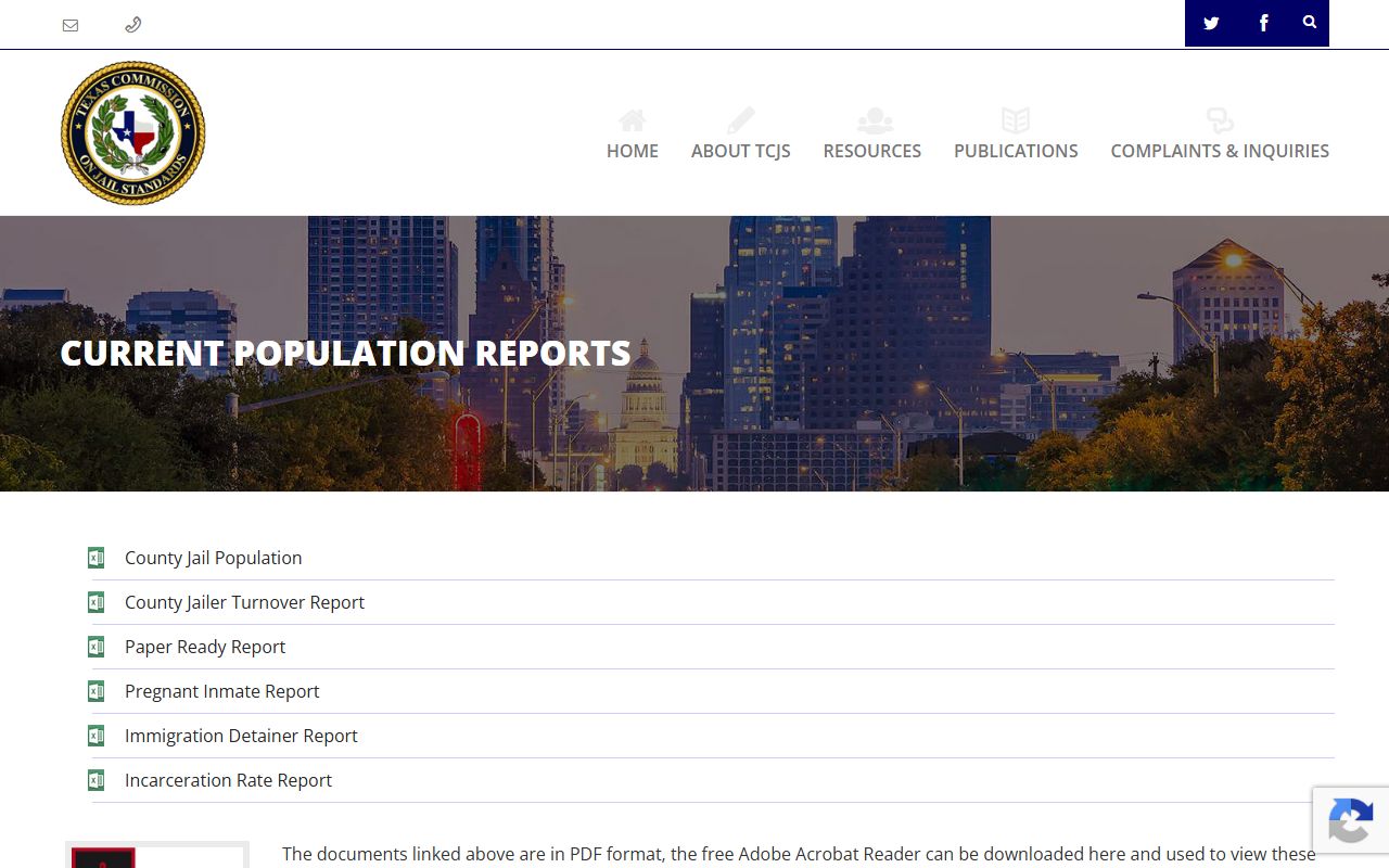 Hamilton County inmate population TCJS population reports page